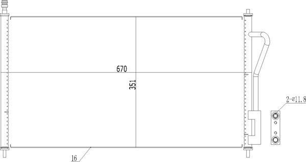 Radiador de aparelho de ar condicionado para Ford Focus I DFW