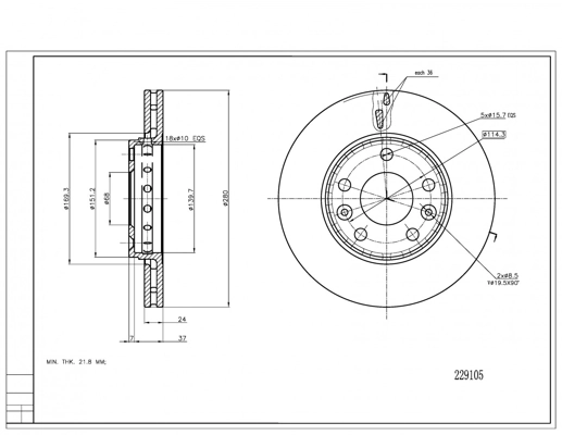 Disco do freio dianteiro Renault DUSTER 1 HS