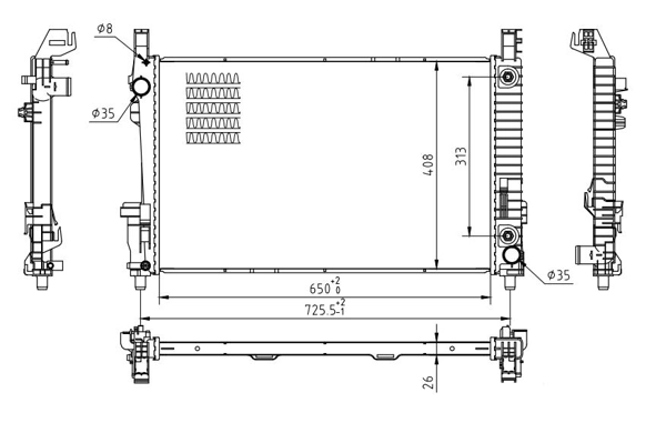 Радиатор охлаждения двигателя Polcar 5006083 цена, от 79.49 USD