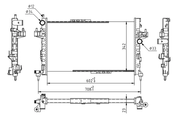 Radiador de esfriamento de motor Opel Combo B 