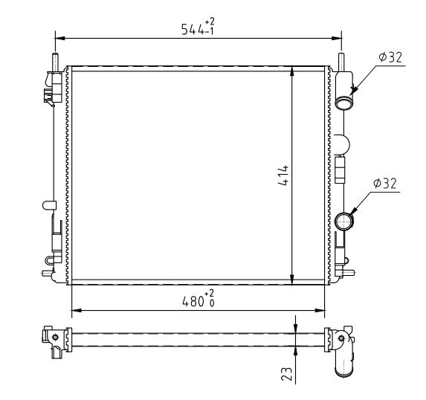  Radiador de esfriamento de motor Dacia Sandero I hatchback (BS0, 1) (2008 - 2012) I