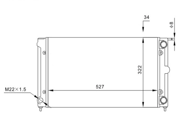 Radiador de esfriamento de motor Volkswagen Golf II 19E, 1G1