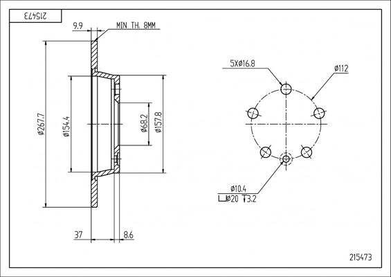 Disco do freio traseiro Seat Alhambra 7V8, 7V9