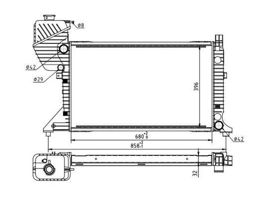 Radiador de esfriamento de motor para Citroen Jumper  250