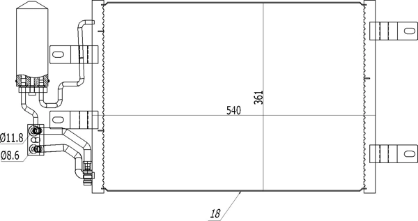 Радиатор охлаждения кондиционера Polcar 5559K8C2S