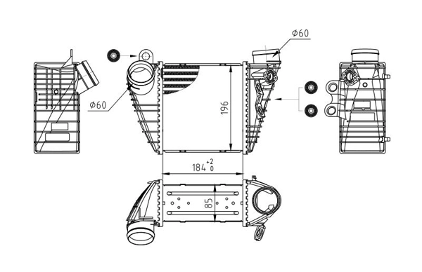 Radiador de intercooler para Seat Toledo II 1M2