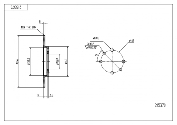 Disco do freio traseiro Citroen Xsara N68