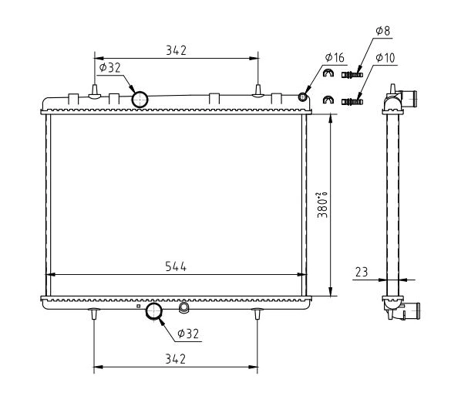  Radiador de esfriamento de motor Peugeot 407 SW carrinha (6E) (2004 - 2011) SW