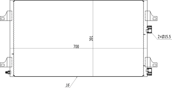 Радиатор охлаждения кондиционера Polcar 6037K8C2S