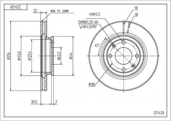 Disco do freio dianteiro KIA Rio 2 JB