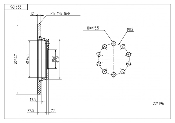 Disco do freio traseiro Audi A4 8EC