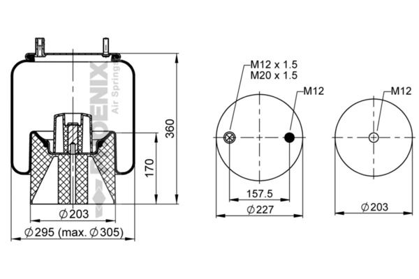 Пневморессора моста Blacktech RML75268CP10