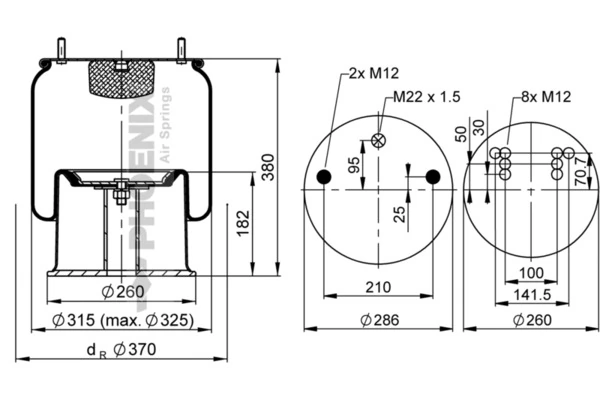 Пневморессора моста Firestone W01M586223