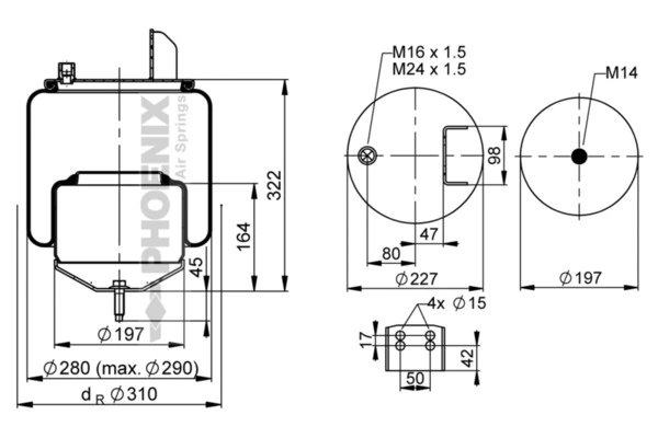 Рессора пневматической подвески Blacktech RML78914 цена, от 36.28 USD