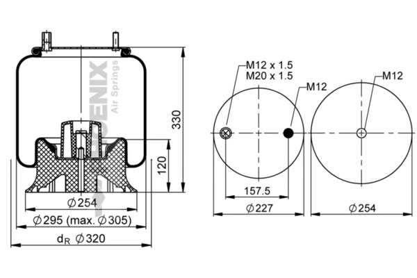 Купить RML75268CP8 Blacktech Пневмоподушка/пневморессора моста