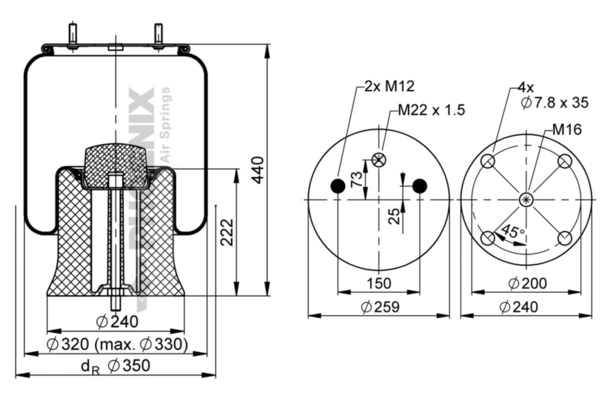 5043301140 Renault (RVI) Пневмоподушка моста