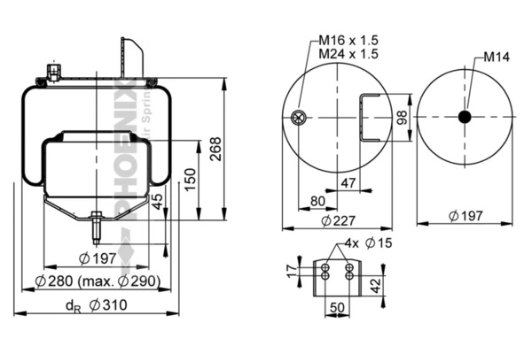 Рессора пневматической подвески Blacktech RML77804 цена, от 25.16 USD