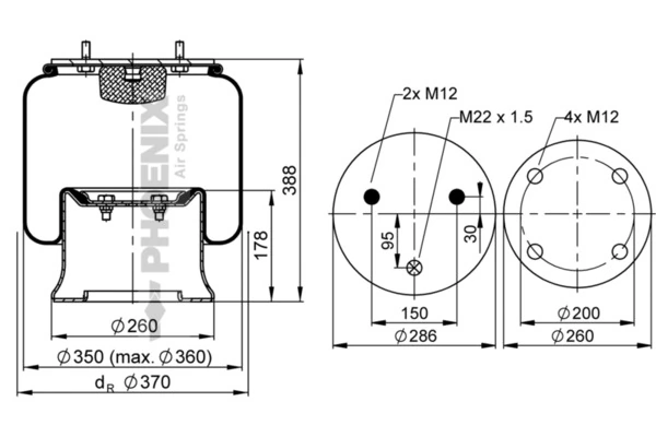 RML77685C Blacktech Пневмоподушка моста