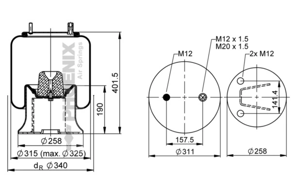 Рессора пневматической подвески Blacktech RML75260C7 цена, от 59.59 USD