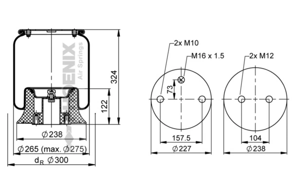 RML76251CP Blacktech Пневмоподушка моста