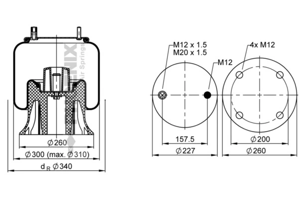 Пневморессора моста Blacktech RML75260C7