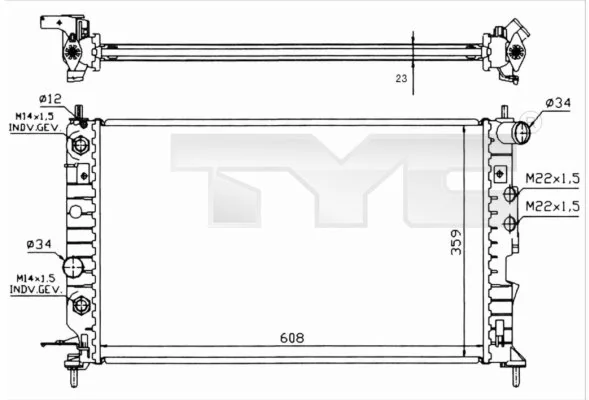 Радиатор охлаждения двигателя TYC 7250004R
