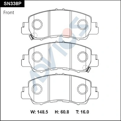 Передние тормозные колодки PN3816 Nibk