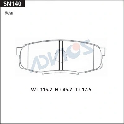 SN140 Advics Колодки тормозные дисковые комплект