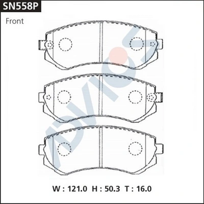 SN558P Advics Колодки передние