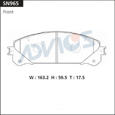 SN965 Advics Колодки передние