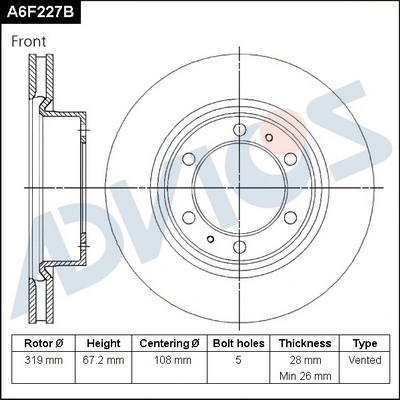 Тормоз дисковый передний Toyota Hilux пикап (KUN25) (2005 - 2015) цена, от 71.55 USD