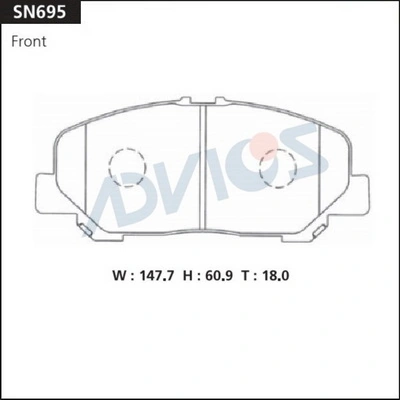 Передние тормозные колодки RN688 Tokico