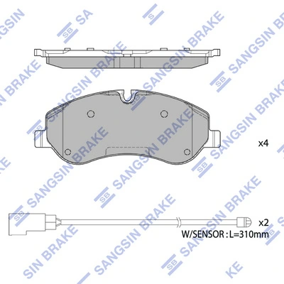 Передние тормозные колодки D413E Dafmi