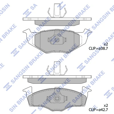  Sapatas do freio dianteiras de disco Volkswagen Polo IV hatchback (9N, 9A) (2001 - 2014) IV