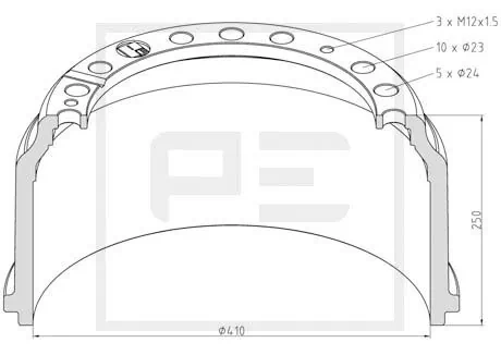 Купить A3874210101 Mercedes Барабан тормозной передний