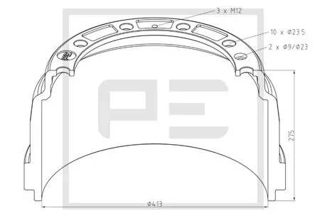 Купить 00000001414153 Scania Тормозной барабан
