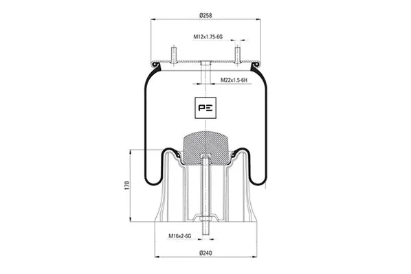 2621V SAF Пневмоподушка моста