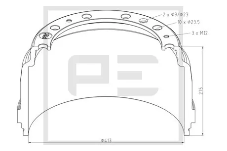 Барабан тормозной задний Scania 00000001414153 цена, от 163.19 USD
