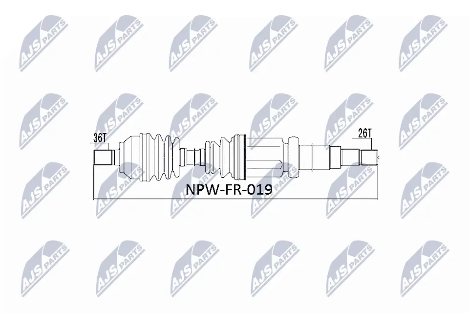 NPWFR019 NTY Полуось передняя, правая