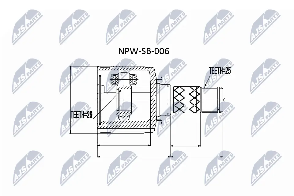 NPWSB006 NTY ШРУС внутренний, передний