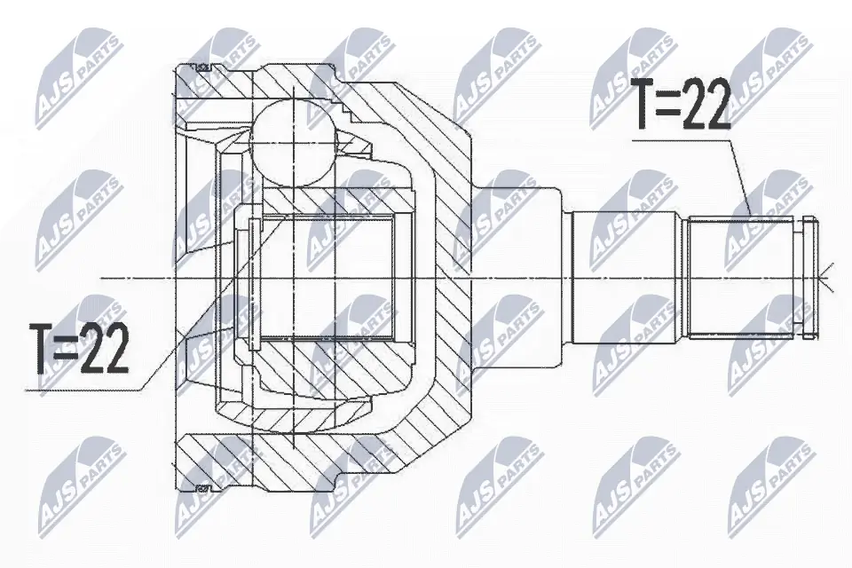NPWDW044 NTY ШРУС внутренний, передний