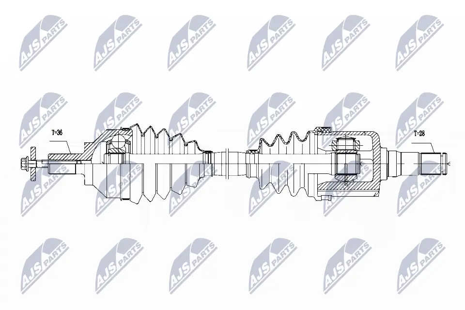 NPWVV111 NTY Полуось передняя левая