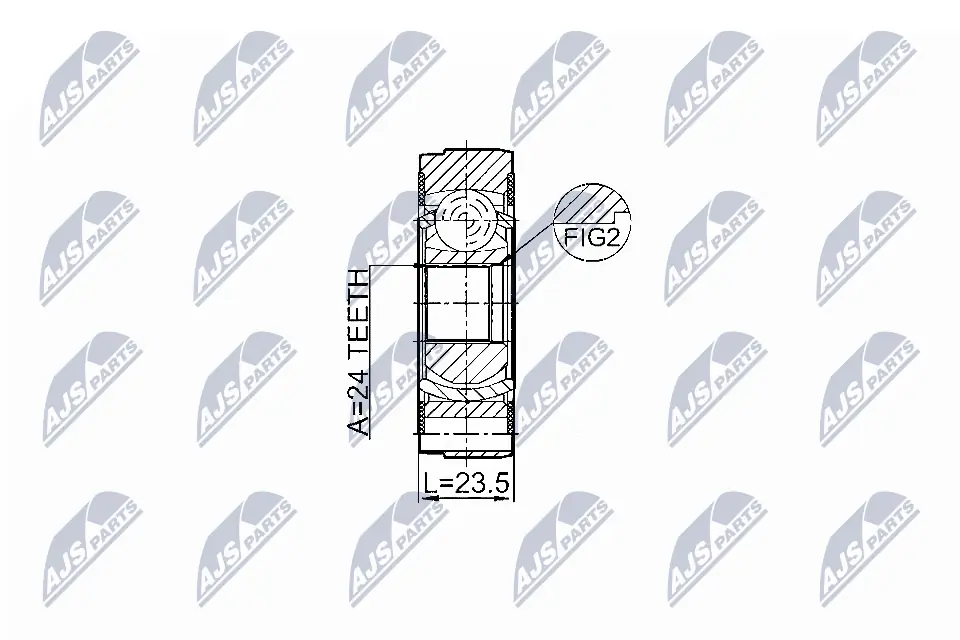 BB1092 Posterparts Задний шарнир угловых скоростей кардана переднего