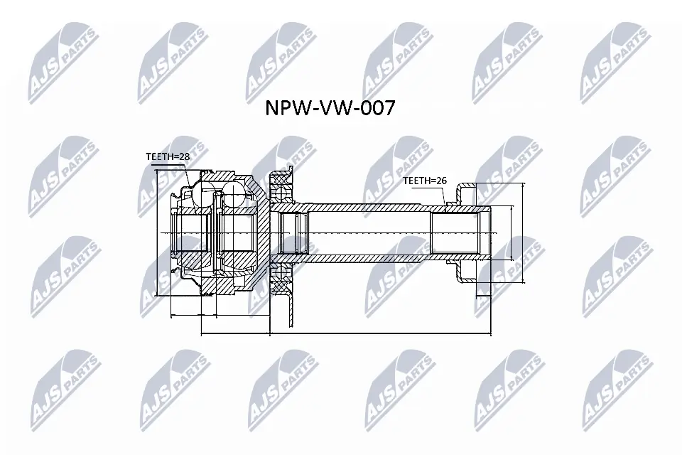 NPWVW007 NTY Граната внутренняя передняя правая
