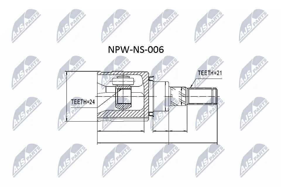 NPWNS006 NTY Шарнир угловых скоростей внутренний задний