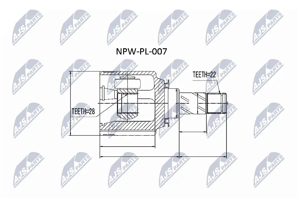 NPWPL007 NTY ШРУС внутренний, передний