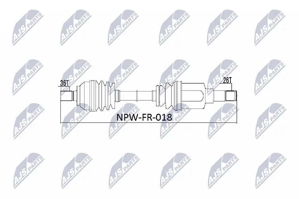 NPWFR018 NTY Полуось передняя левая