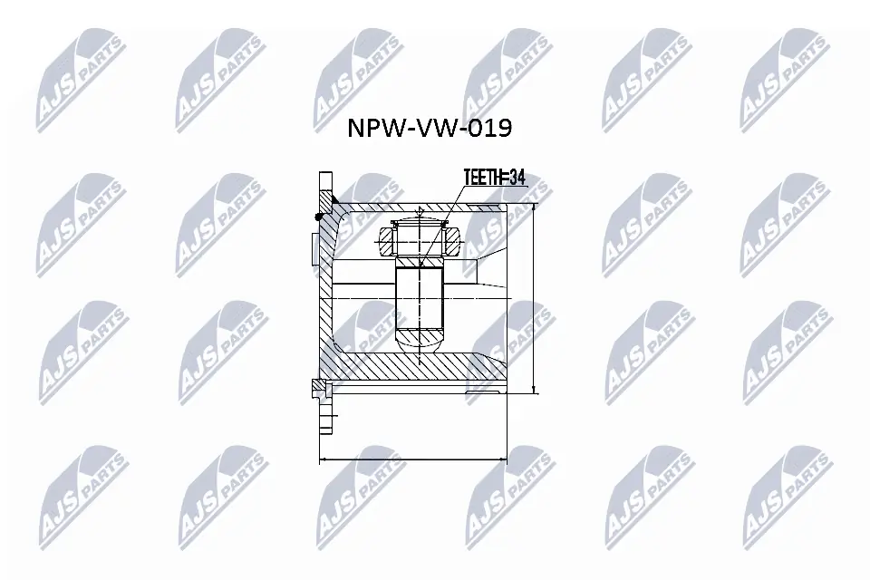 NPWVW019 NTY ШРУС внутренний, передний