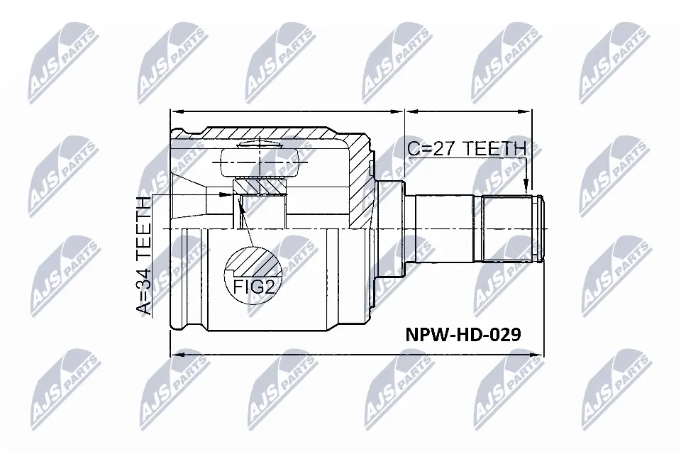 Шарнир угловых скоростей передний левый Posterparts BB6702 цена, от 39.98 USD