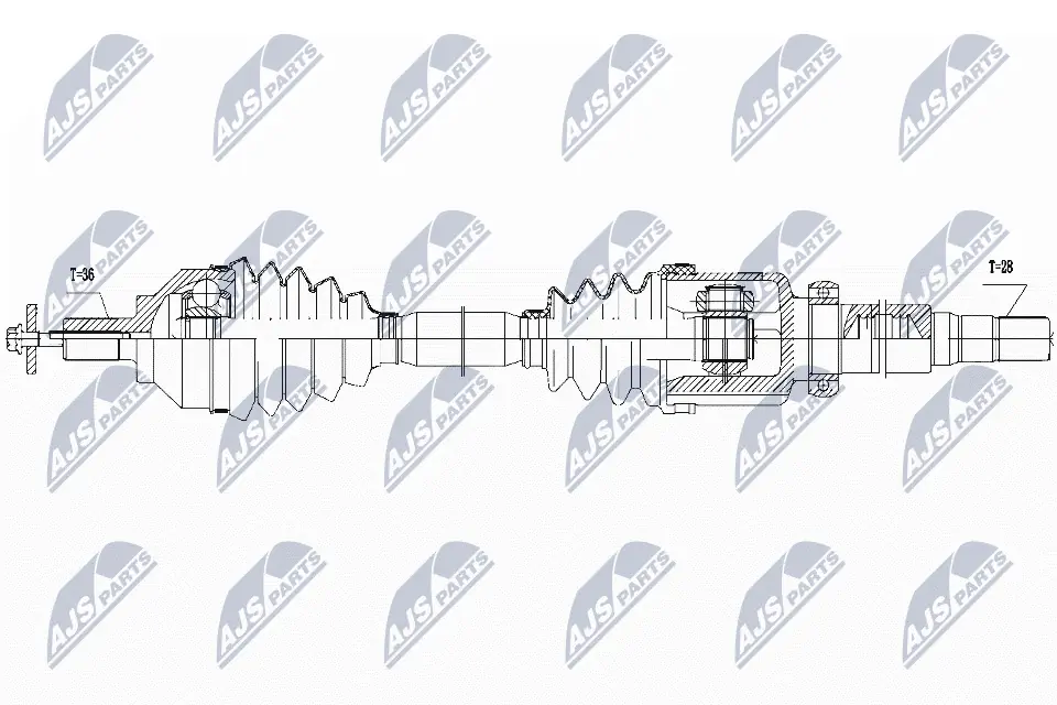 NPWVV113 NTY Полуось передняя, правая
